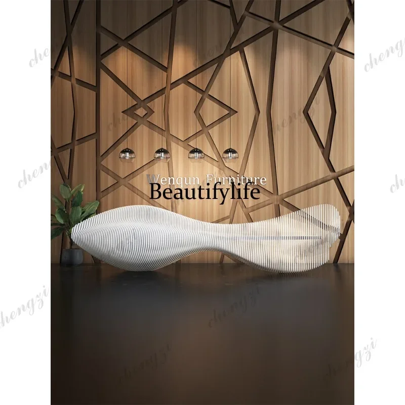 Simple modern fashion paint special-shaped reception desk bar checkout page welcome desk