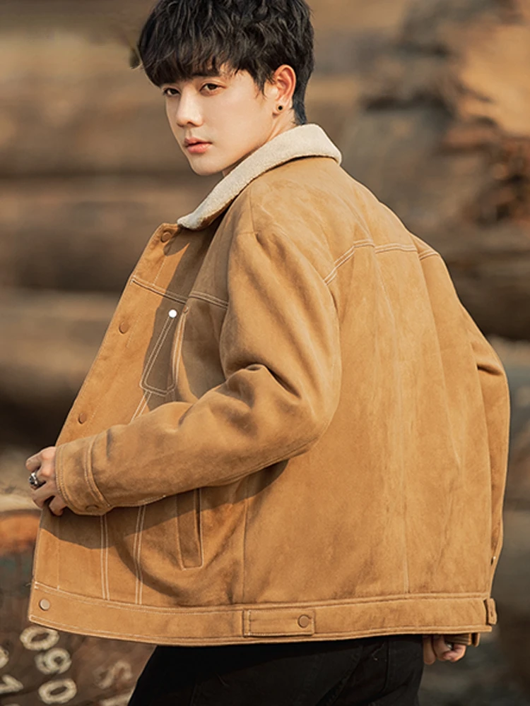 

2022 Winter and Autumn Parka Male Jackets Casual Warm Cashmere Coats Fashion Solid Color Coat Thicken Windproof Jacket Men Q51