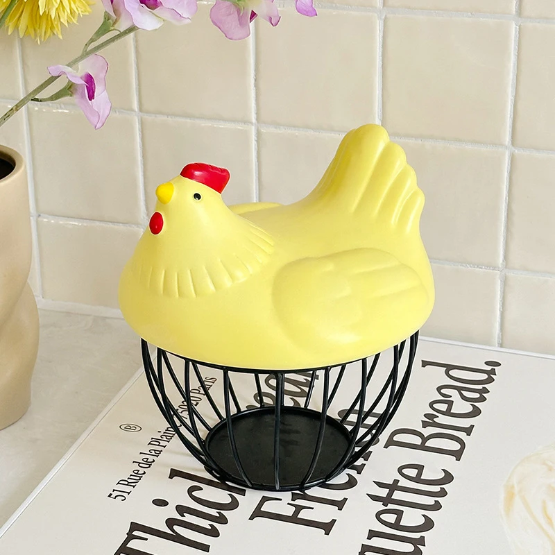 Egg Storage Basket Small Iron Creative Baskets Modern Kitchen Organizer Fruit Storage Basket Table Decoration Accessories Basket