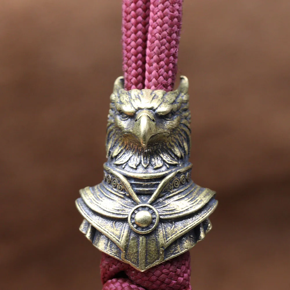 Eagle Head Griffin Bust Brass Knife Bead EDC DIY Paracord Woven Bracelet Lanyard Pendant Accessories Outdoor Tool Hangings Charm