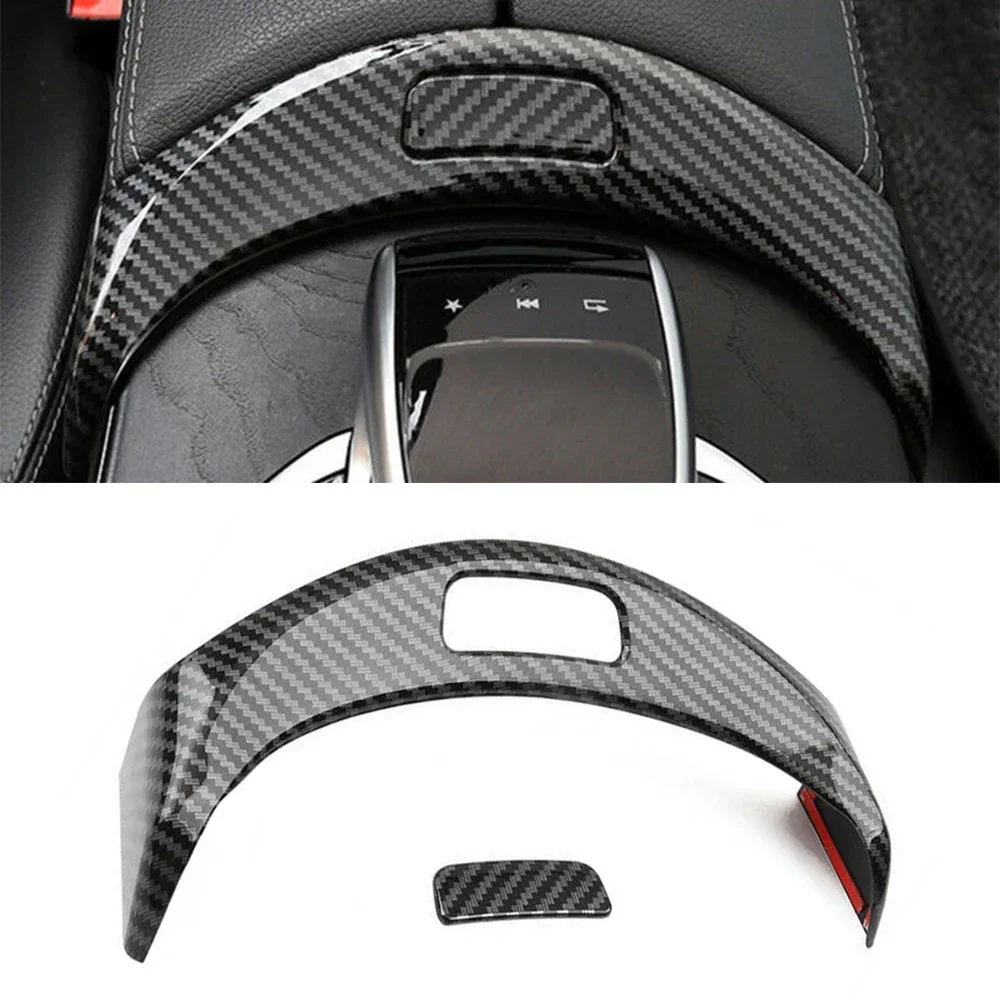 FINDME Car Armrest Box Button Cover Trim Frame For Mercedes Benz C Class W205 GLC X253 2015-2020 Auto Interior Accessories