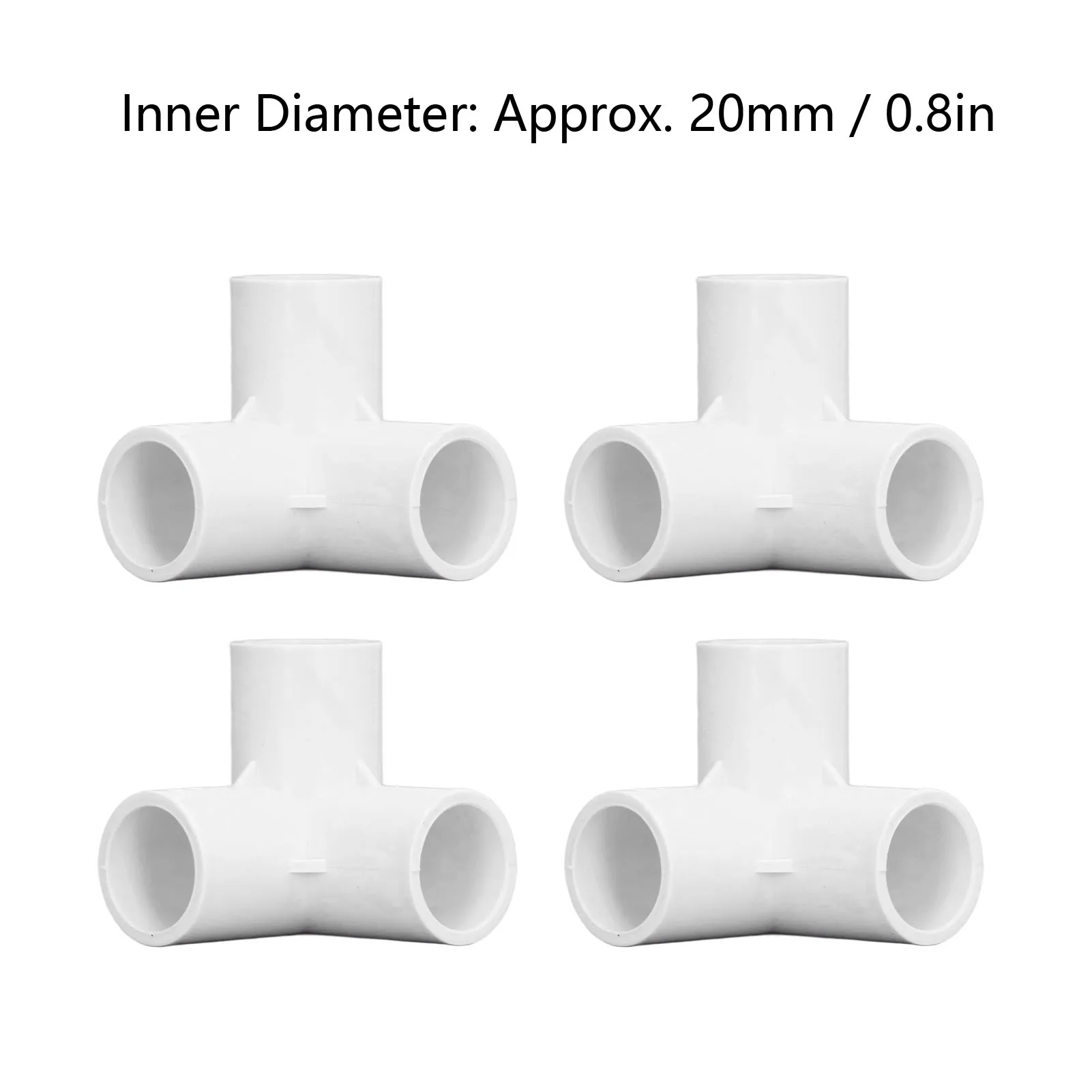 

PVC Pipe Connector 3 Way Pipe Fittings PVC Plastic Right Angle Tee Corner Connector 20mm Inner Diameter PVC Elbow Fittings