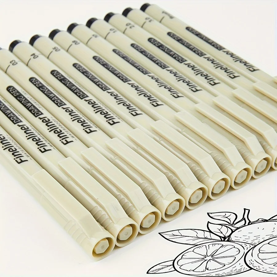 12PCS Black Waterproof Fineliner Pen Set, Multi-Line Drawing Pens for Sketching, Journaling, School Supplies Office & Gifts