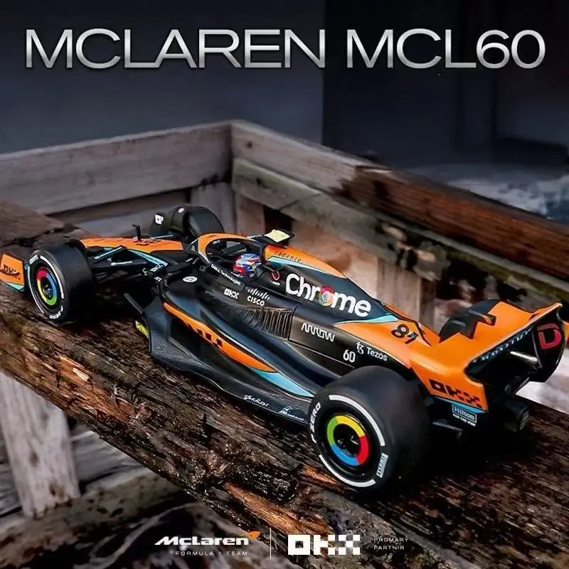 1:24 MCL60 2023 4 # Lando Norris P2 영국 GP 맥라렌 F1 #81 오스카 피아스트리 다이캐스트 레이스 슈퍼카 모델 경쟁 차량 장난감