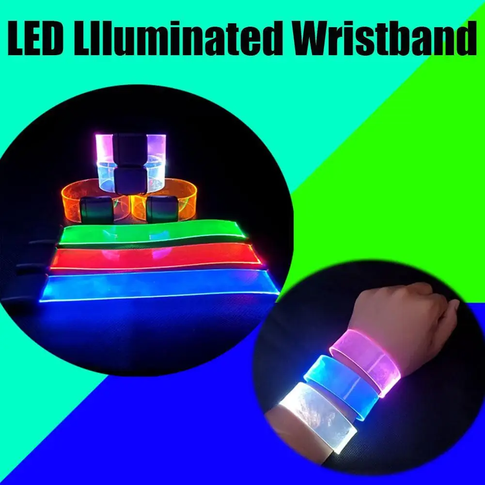 LED Battery Light-emitting Bracelet Running Armband Props Cheering Band Safety Entertainment Luminous Party Flashing Light S2B8