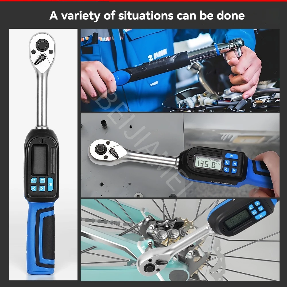 Equipped With Buzzer Led Flashing Notification, Adjustable Digital Torque Wrench Wrench Head, 6.8-135n