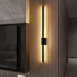 Moderna lunga lampada da parete a Led minimalista applique da parete luce camera da letto comodino soggiorno TV divano sfondo applique da parete per interni