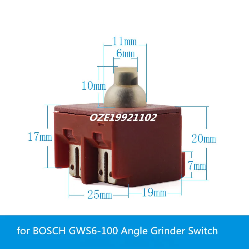 Interruptor de amoladora angular, accesorios de amoladora angular para GWS6-100/GWS-125 8-100/6600 6000 9553 9556HN/HB, 1 ud.