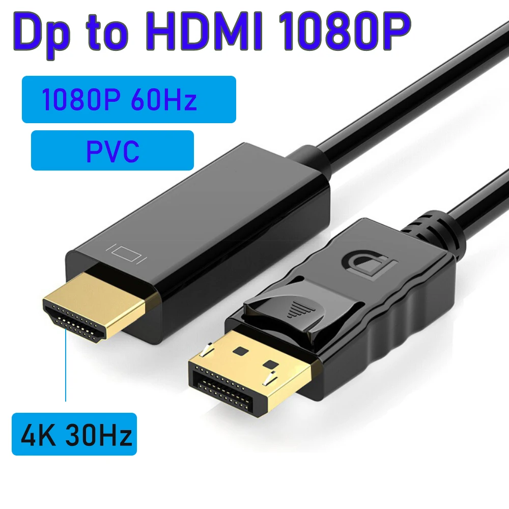 DeleyCON Adaptateur DisplayPort Vers HDMI 4K@60Hz - Câble DP Vers HDMI Gaming