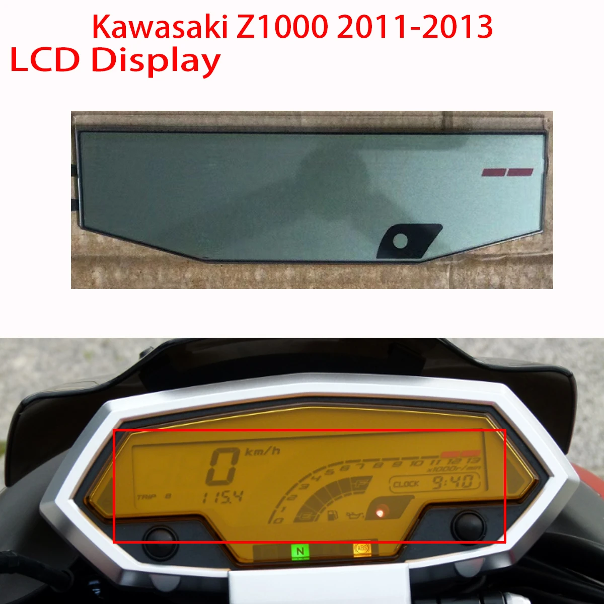 

New LCD Display For Kawasaki Z1000 2011-2013 Speedometer Instrument LCD Screen repair