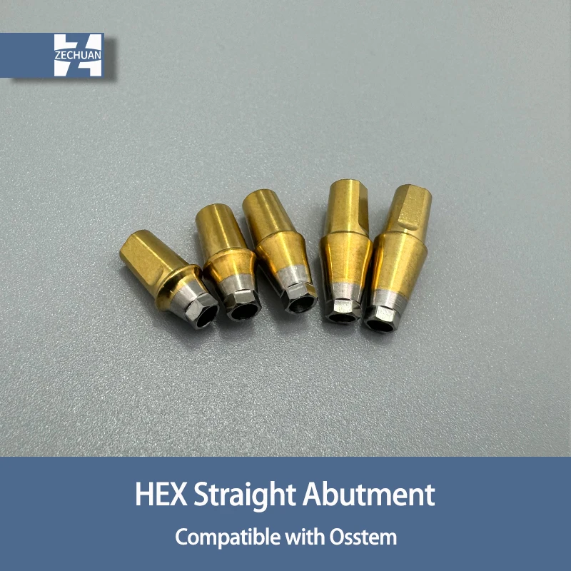 6pcs Straight Abutment HEX cemented titanium abutment Mini and Regular for Hiossen Osstem TS