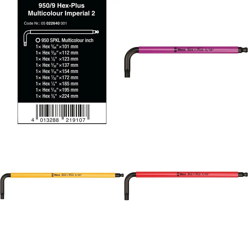 

Набор длинных шестигранных ключей 950 SPKL/9 SZ (в новой упаковке SB)