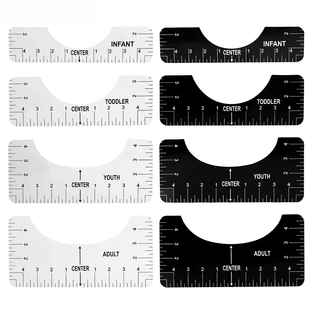 T-Shirt Ruler Guide Shirt Alignment Tool Alignment Ruler with Clothing Size Chart for Adult Youth Toddler Infant sewing tools