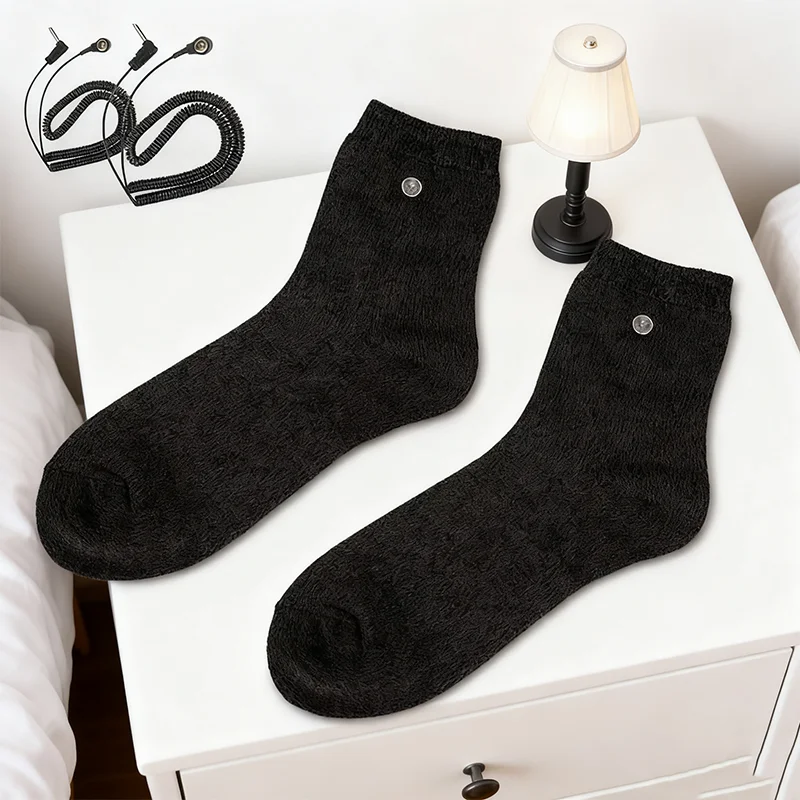Grounding Socks Conductive with Electronic Pulse Therapy for Plantar Fasciitis Neuropathy Pain Relief - Earthing Foot Massage