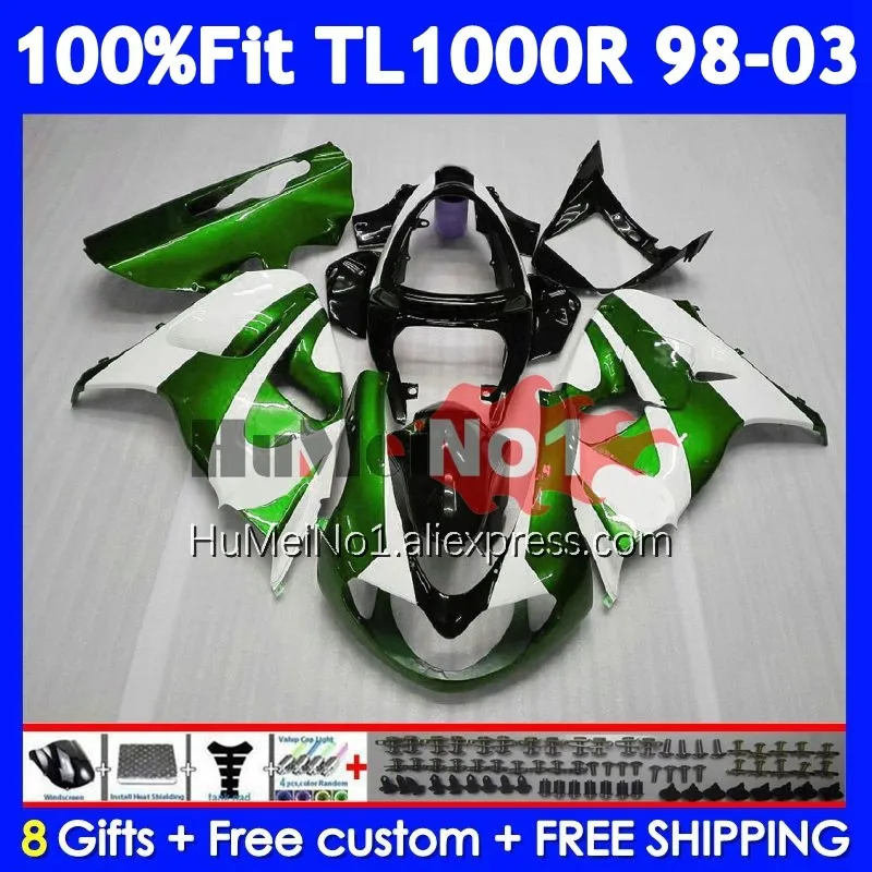 Body For SUZUKI SRAD TL1000 Green white TL 1000 R 1000R 123No.123 TL1000R 98 99 01 02 03 1998 1999 2000 2001 2002 2003 Fairings