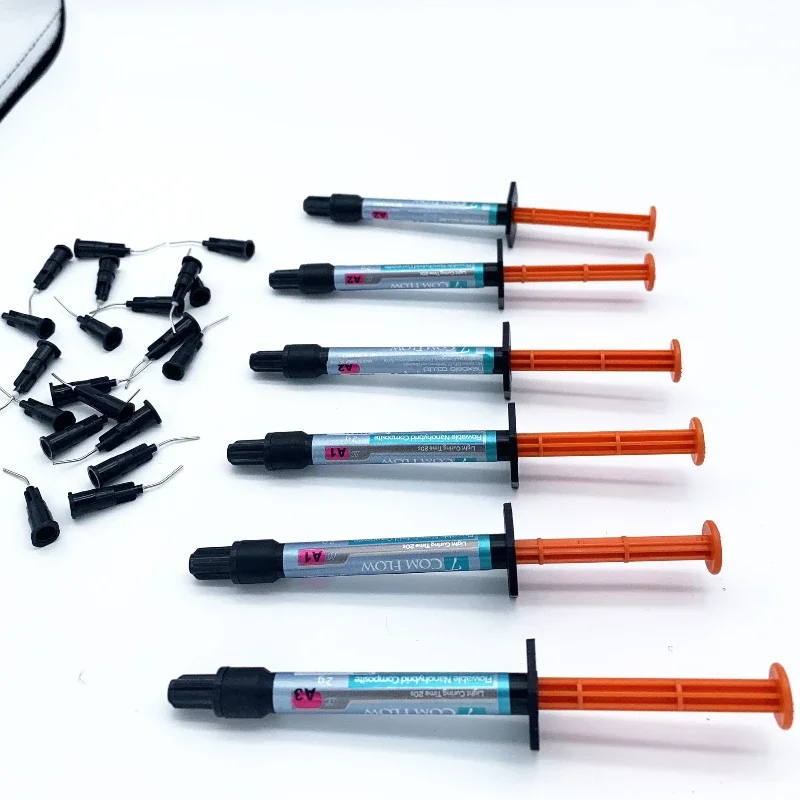 3/6PCS Resina fluida composita dentale A2A3 Nano ibrido Riparazione dei denti Resina fotopolimerizzante dentale Materiale fotopolimerizzabile orale