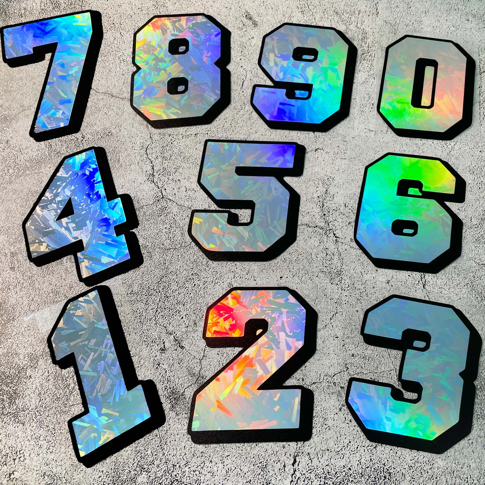 

2PCS Laser Carbon Racing Number Motorcycle Stickers Waterproof for Motorbike DIY Fuel Tank Front Fairing Helmet Vinyl Decals