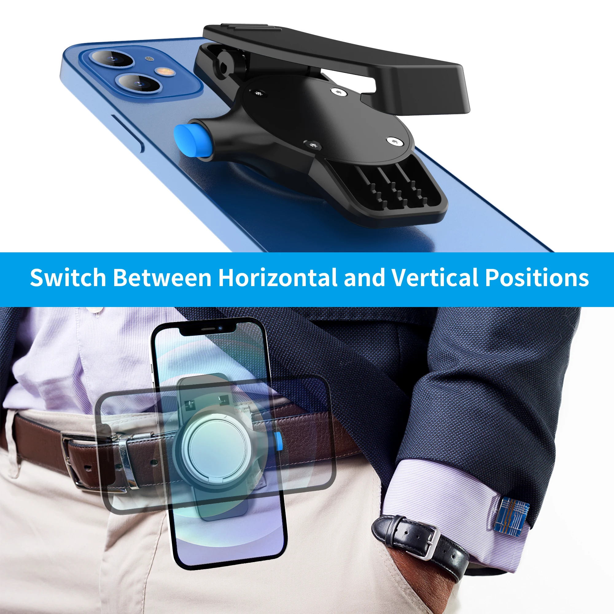 SPORTLINK Universal Belt Clip Phone Holder with Quick Mount for iPhone 13 12 11 X 7 Plus Samsung Galaxy Note 8 S10 Xiaomi Huawei