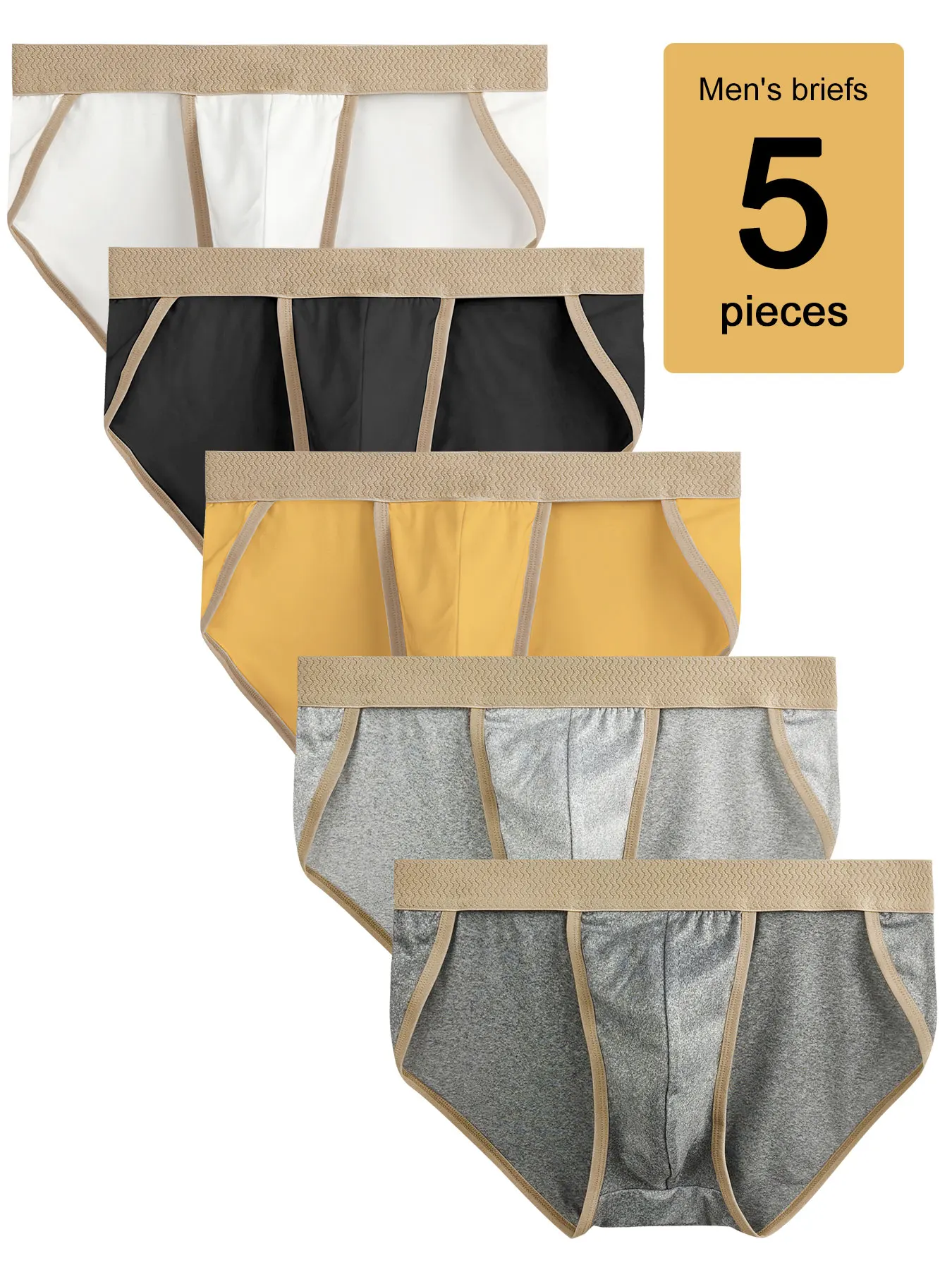 

5 шт. новое мужское нижнее белье из молочного шелка, персонализированные, модные и спортивные мужские трусы