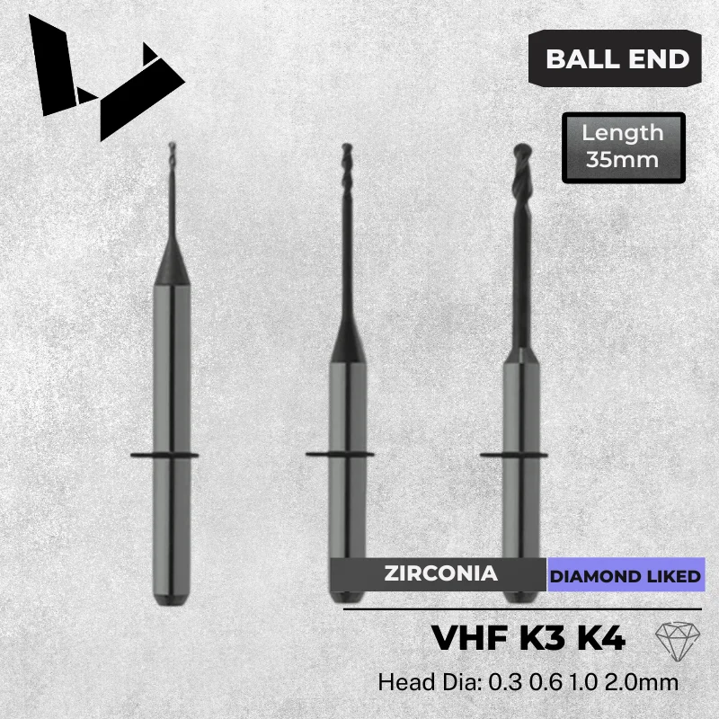 U030-R2-35 Z60-R2-35 Z100-R2D-35 Z200-R3D-35 Diamond Liked Coated Double Tooth Zirconia Radius Cutter for VHF K4 Milling Machine