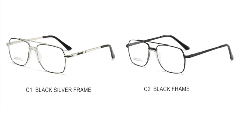 Benutzerdefinierte Myopie-Brille mit Rezept -0,5 bis -10 Männer Frauen Hochwertige Twin-Beams-Legierungsrahmenbrille für Kurzsichtige F023 – Detail 12