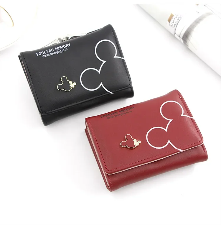 Disney cartoon Mickey mouse personality girl small purse student coin purse ladies short wallet baby girls coin purse