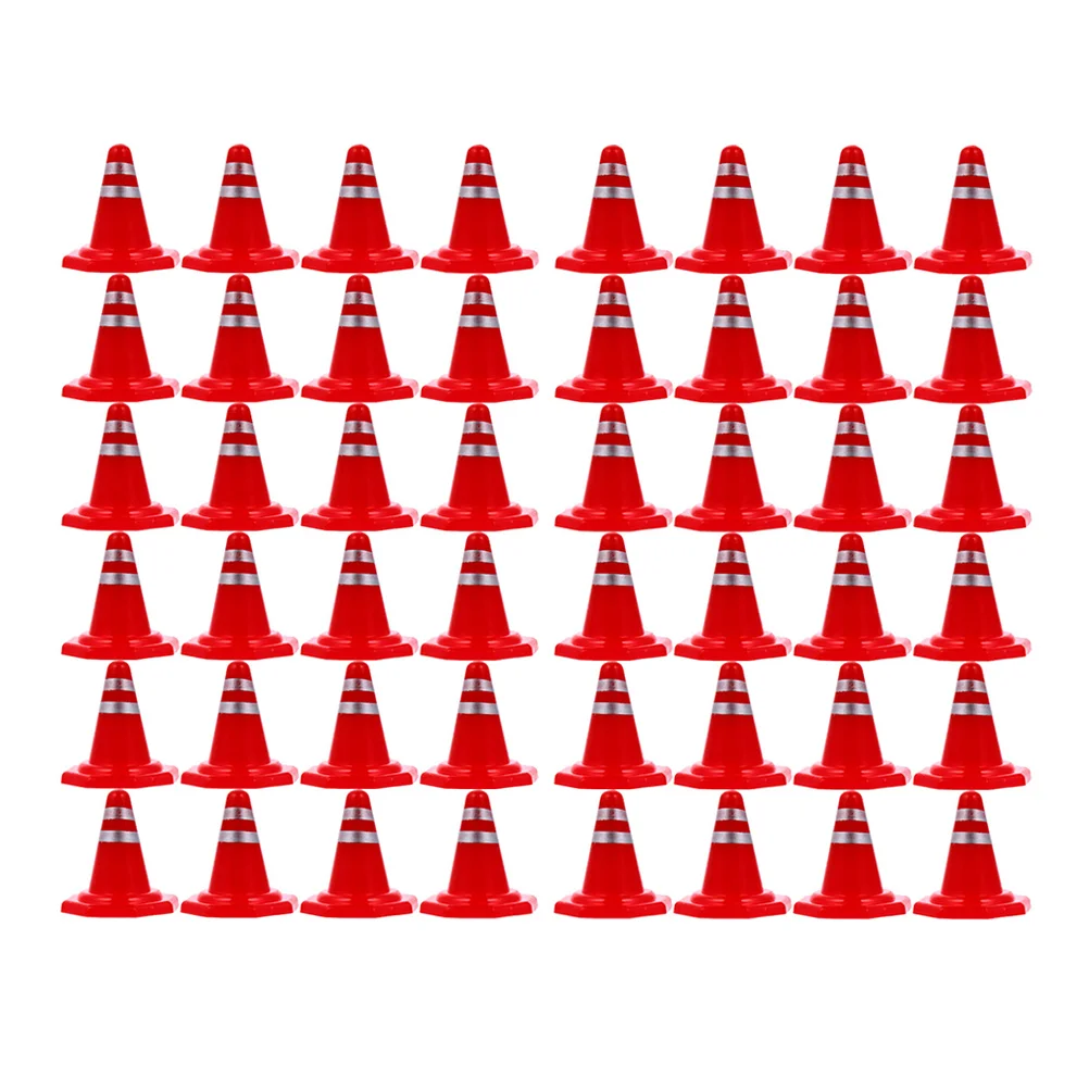 

60 Pcs Roadblock Sign Toy Cones Mini Traffic Squishy Toys Signs Miniature Simulation The