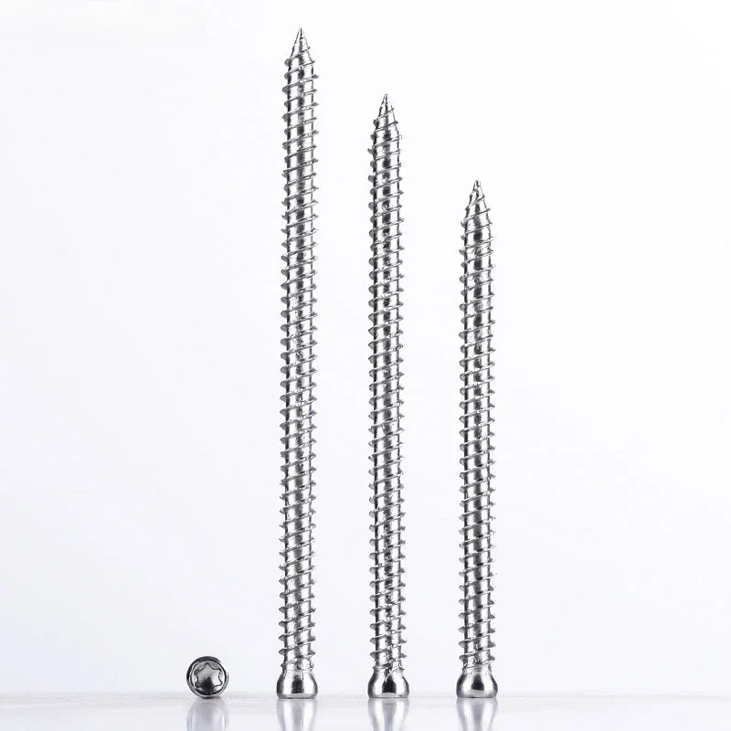 20PCS 410 Stainless Steel Plum Blossom Groove Small Head Cement Nail Door and Window Installation Self Tapping Nail