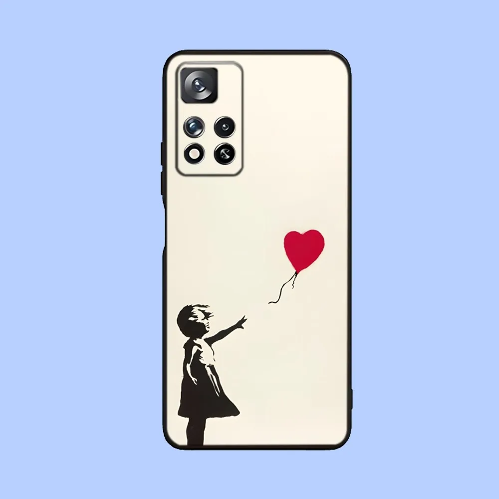 Capa de telefone Street Art Banksy Graffiti, capa preta macia para Samsung Galaxy A13,A21s,A22,A31,A32,A52,A53,A71,A80,A91