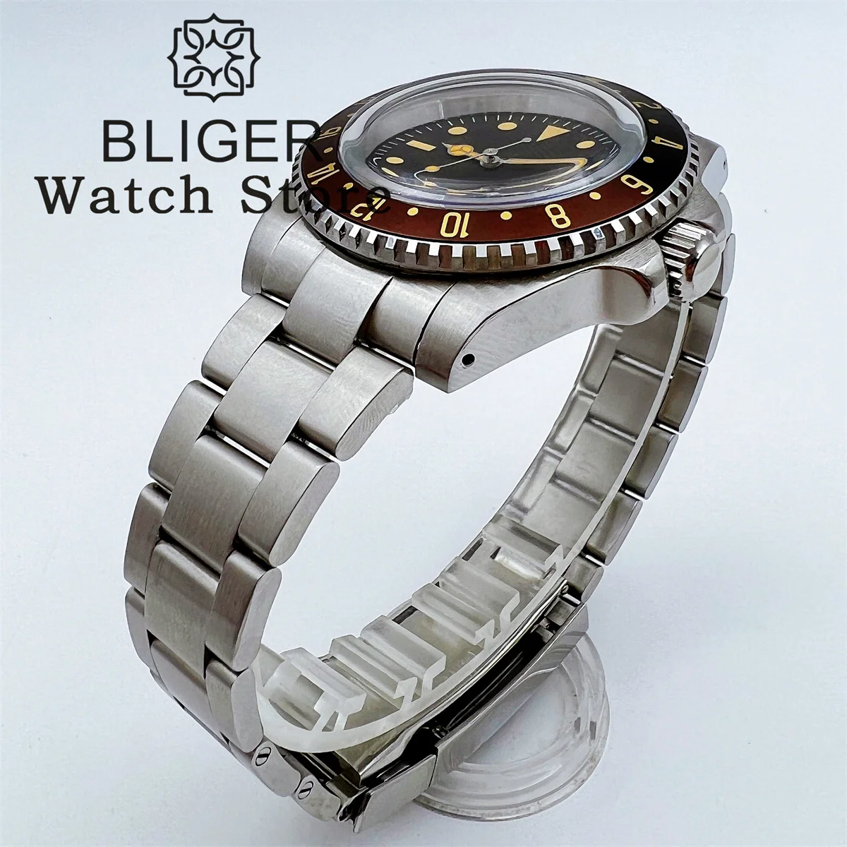 BLIGER New 40mm Vintage Diver Watch For Men NH35 PT5000 Automatic Mechanical Wristwatches Domed Glass Luminous Waterproof 200m