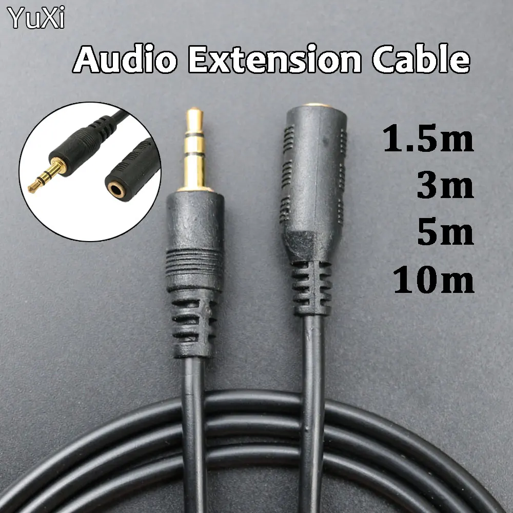 

YuXi Headphone Extension Cable 3.5mm Jack Male to Female AUX Cable Audio Stereo Extender Cord Earphone 3.5 mm Cable 1.5M 5M 10M