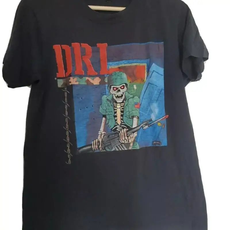 

D R I Band Черная футболка из хлопка в полный размер S 5XL