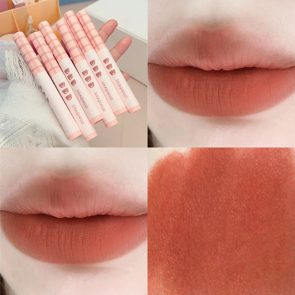 Matte Nude Pink Lipstick Pen Moisturizing Velvet Lip Liner Pencil Moisturizing Lasting Natural Lip Tint Korean Makeup Cosmetics