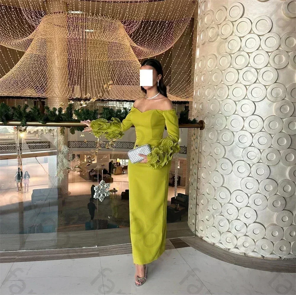 

Retro Off-the-shoulder Sheath Prom Dresses Contoured Vertically Charmeuse Ankle Length Sexy Casual High Quality Dress Customized