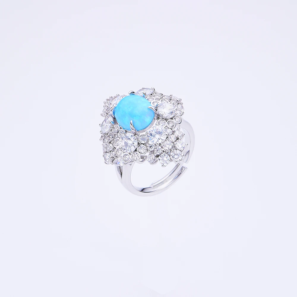 

TIRIM Blue / White Color Opal Ring for Women Fashion Cubic Zircon Rings Party Wedding Jewelry Accessories High Quality Gift