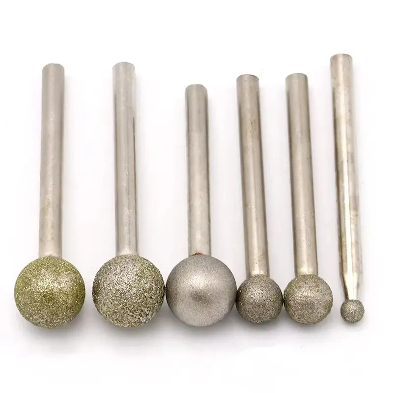 

6~50mm Spheroidal Type Electroplated Diamond Ball Head 6/8mm Shank Grinding Polishing Engraving Bit for Dremel Rotary Tools