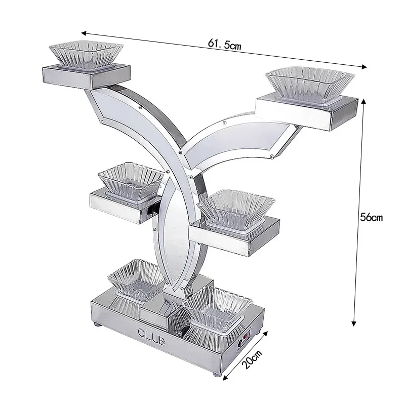 Stainless Steel bar Supplies Nightclub KTV Luminous Fruit Tray Rack LED Creative Snacks Snack Snack Plate