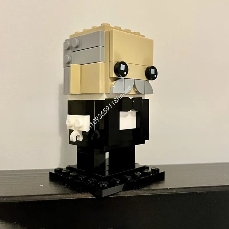 86 pçs moc alfred pennyworth brickheadz modelo blocos de construção arquitetura modular montar brinquedos diy presentes natal