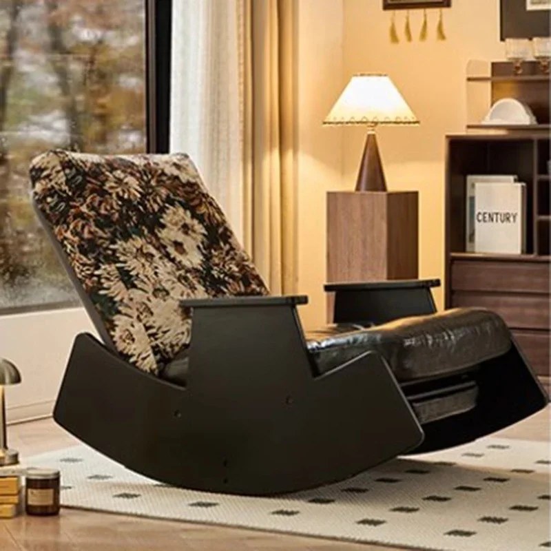 Single Rocking Sofa Chair Nordic Individual Balcony Sleeping Sofa Lazy Recliner Chair Fauteuil Salon Maison Home Furniture image 3