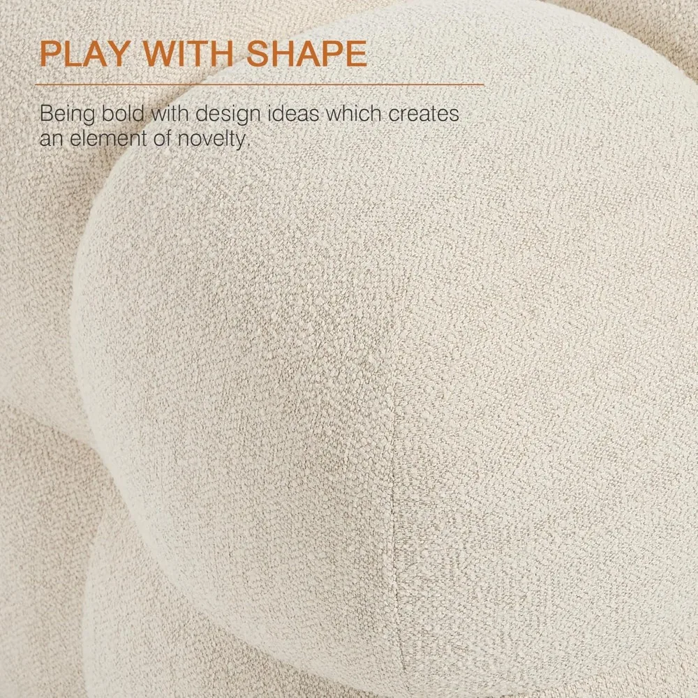 مسند قدم عثماني مربع، طاولة قهوة عثمانية حديثة لغرفة المعيشة، مسند للقدمين من الكتان البيج، مقعد منجد #3