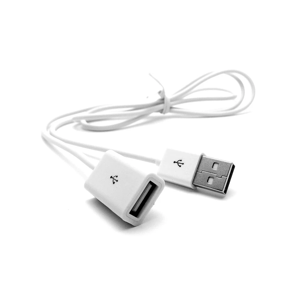 Biały metalowy przewód USB USB 2.0 rozszerzenie męskie i żeńskie kabel Adapter 1m 3 stopy