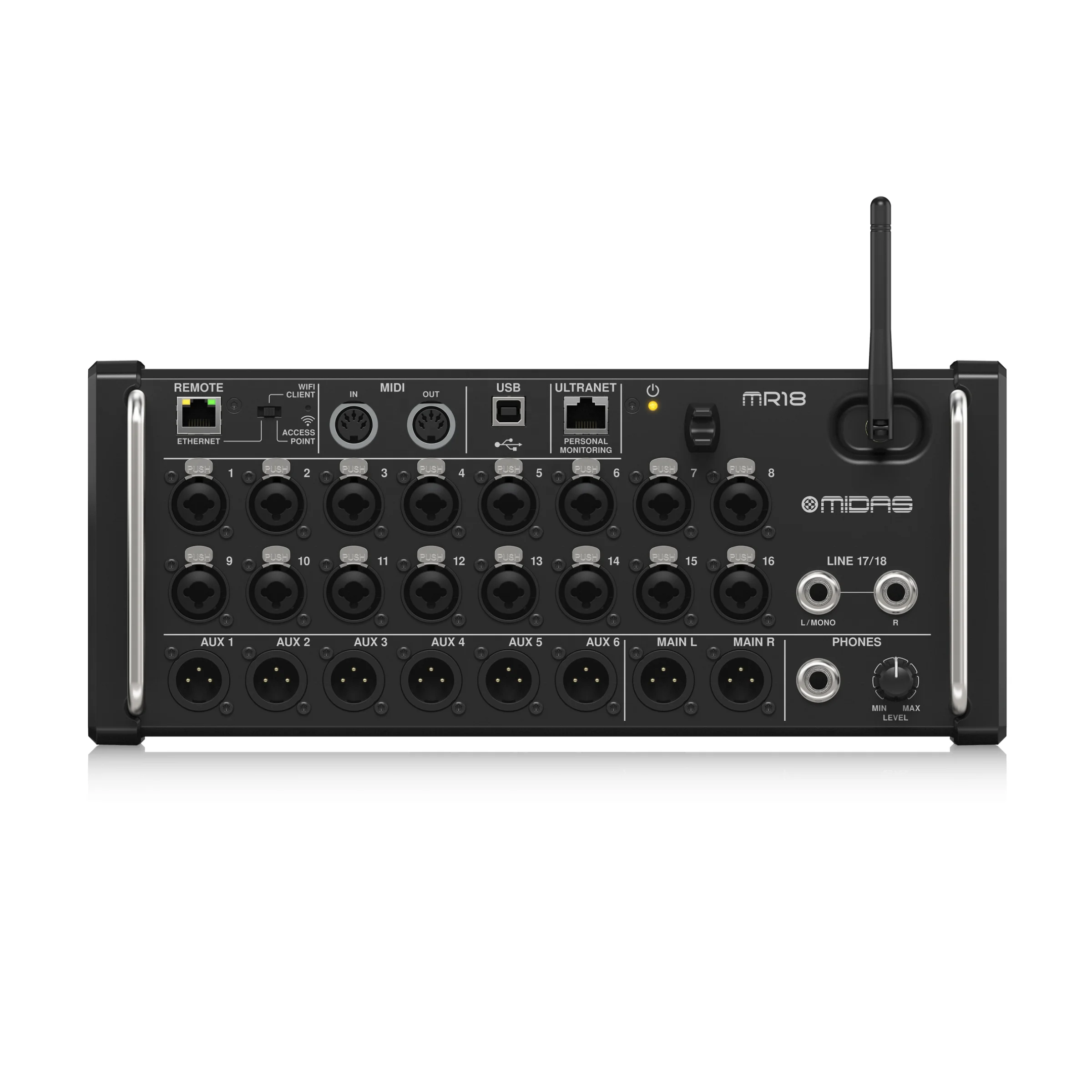 MR18 18 Input 6 Bus Rack Mount Tablet Control Digital Mixer Metal 16 PRO Preamps Integrated WiFi DSP MIDI USB Interface