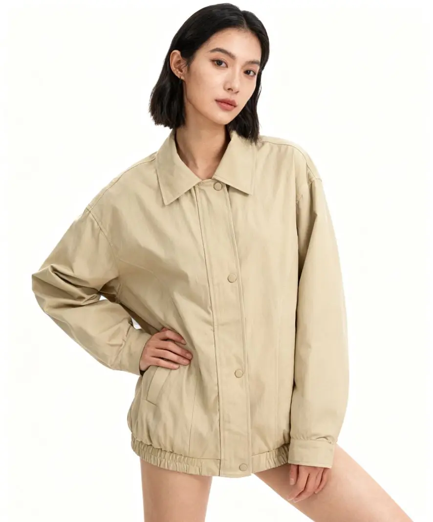 Giubbotti bomber Giacca da donna Pilota Autunno Pelliccia sintetica con pannelli Bottone a pressione Dolce ricamo Artistico Confortevole Preppy Femminile OL