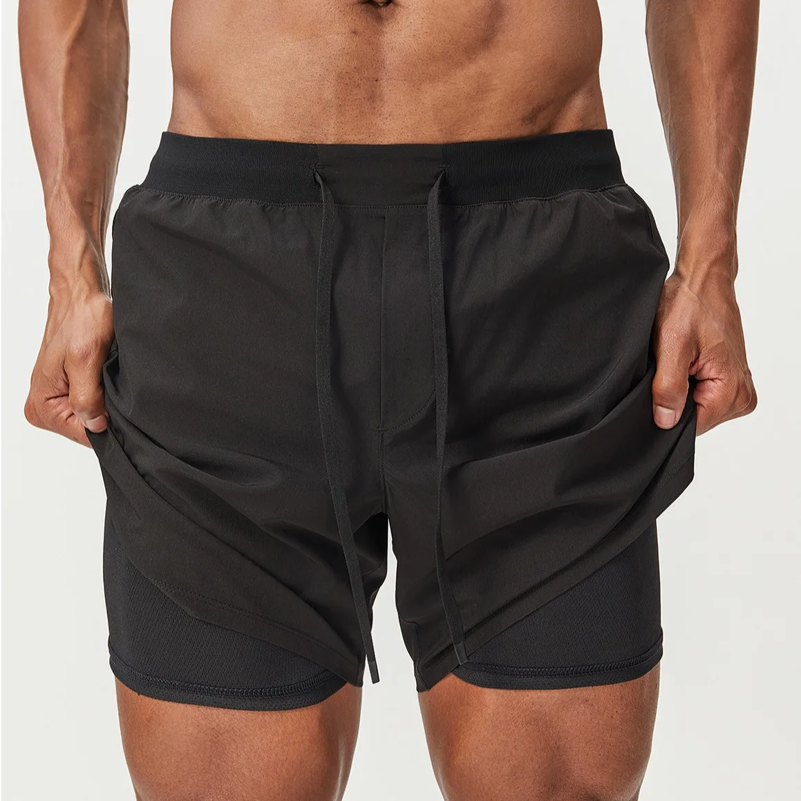 

Men's Double - Layered Quick - Drying & Breathable Sports Shorts: Ideal for Running, Fitness, Tennis & Other Outdoor Activities