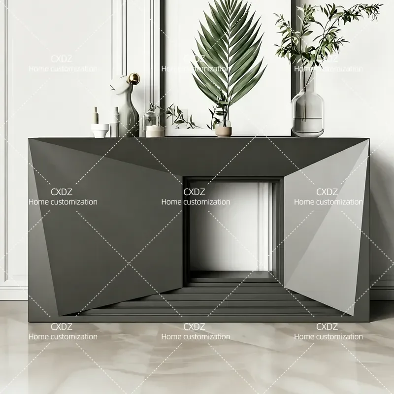 Modern Simple Painted Entryway Cabinet Mid Century Style Living Room Storage Console Table Small Apartment Desk