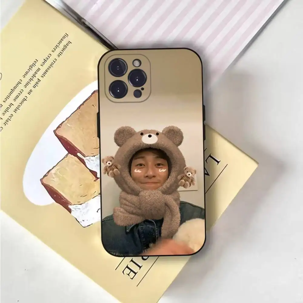 حافظة هاتف P-Park Seo Jun Kpop لهاتف iPhone 17,16,15,14,13,12,Pro,Max,Plus,E,SE4,Air,غطاء ناعم أسود صغير