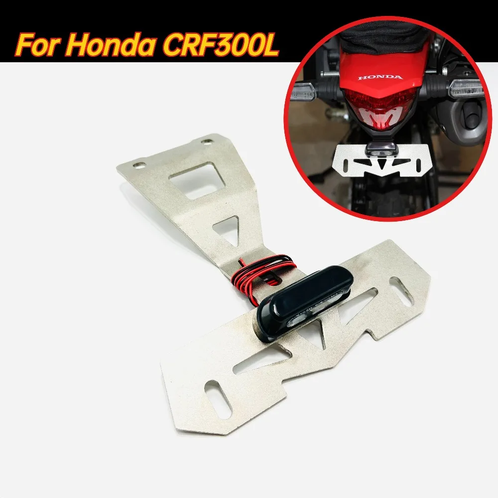 

Motorcycle Accessories LED Tail Tidy Fender Eliminator License Plate Holder For Honda CRF300L CRF 300L 300 L RALLY 2021-2024