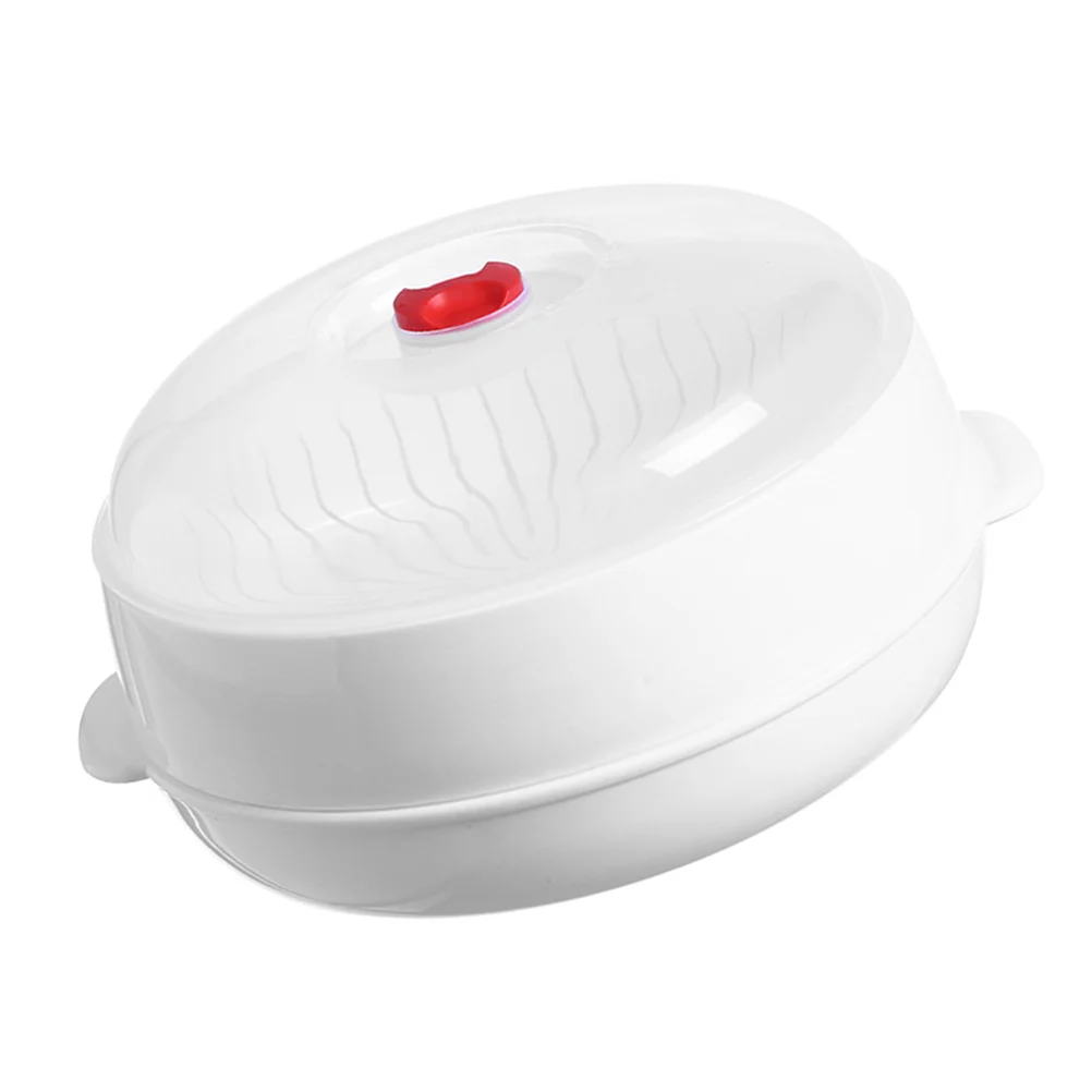 

Microwave Steamer Versatile Food Steaming Plate Oven Dumplings Steamed Container Rice Fish Ovens Plastic Small Dish