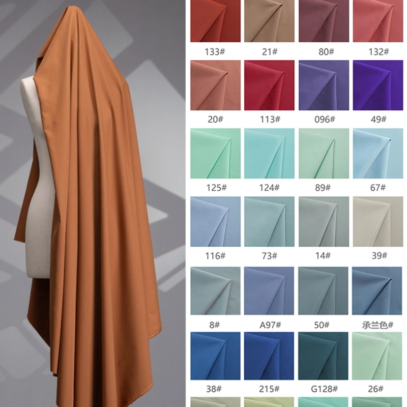 Solid Colored Pure Polyester Fabric Coat Windbreaker Spring Autumn Clothing Wholesale Cloth for Sewing Per Meter Diy Material