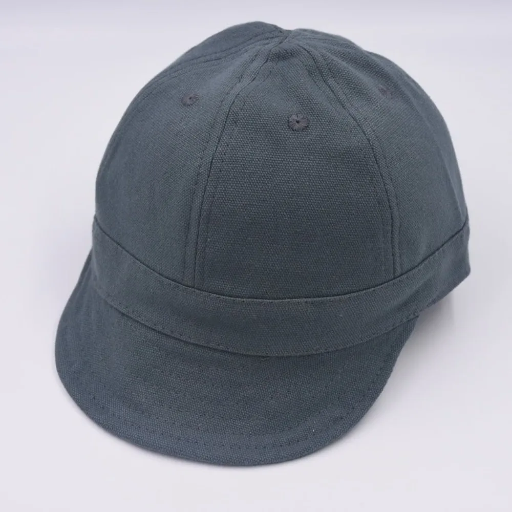 

Casual Solid Color Short Brim Baseball Cap Japanese Style Cotton Sun Hat Flat Brim Canvas Peaked Cap Men